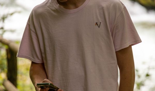 Close-up van katoenen stof van Vestario shirt